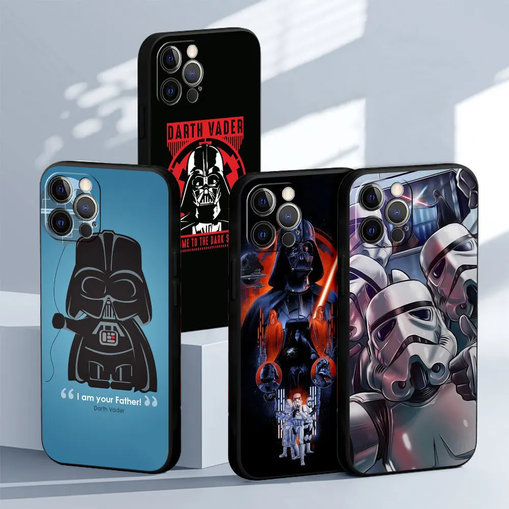 Custodia Per Apple Iphone 11 13 14 15 Pro Max 12 Mini 8 7 Plus Xr X Xs Max Se Cover Per Telefono Soft Black Shell Wars Darth Vader Yoda