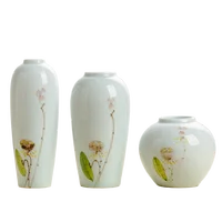 Jingdezhen Hand-painted Vase Zen Ceramic Decorative Ornaments New Chinese Style Small Flower Arrangement 1