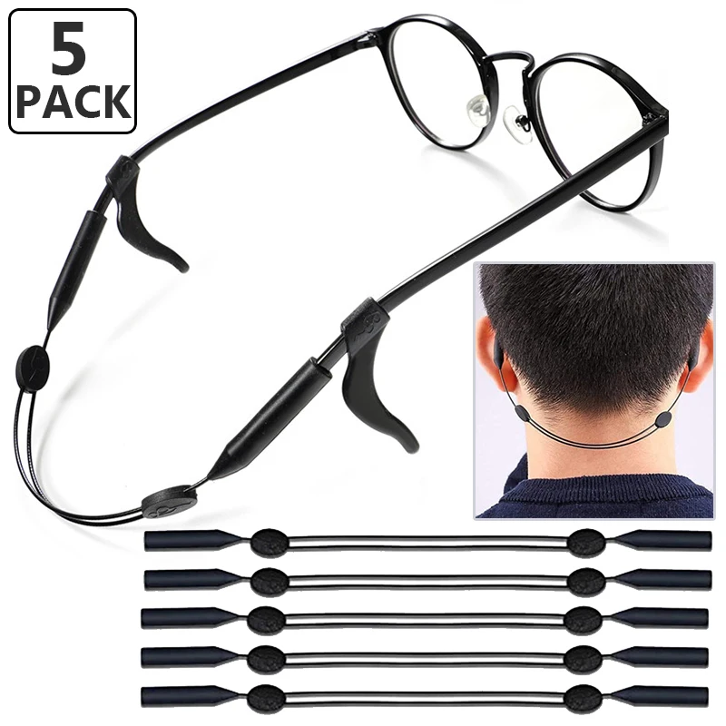 1/5pcd Universal Adjustable Eyewear Retainer Fit Sports Sunglasses Retainer Unisex Strap Safety Glasses Holder Large Round-Head glasses retainer