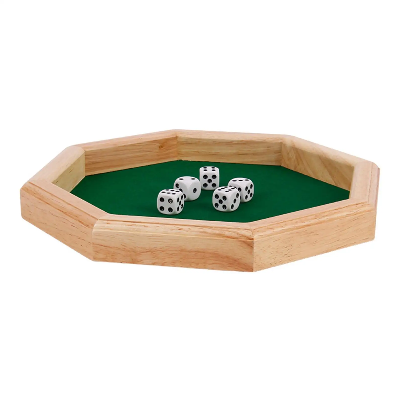 Wooden Dice Tray Wooden Octagonal Dice Board Game For Family Night Game For Party and Party Supplies dice tray