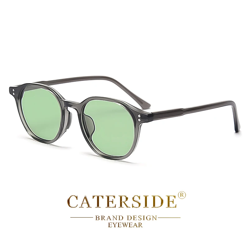 CATERSIDE Retro TR90 polarisierte Sonnenbrille für Männer und Frauen, kleine Sonnenbrille mit rundem Rahmen, Vintage, leichte Brille, zum Fahren, Reisen – Detail 11