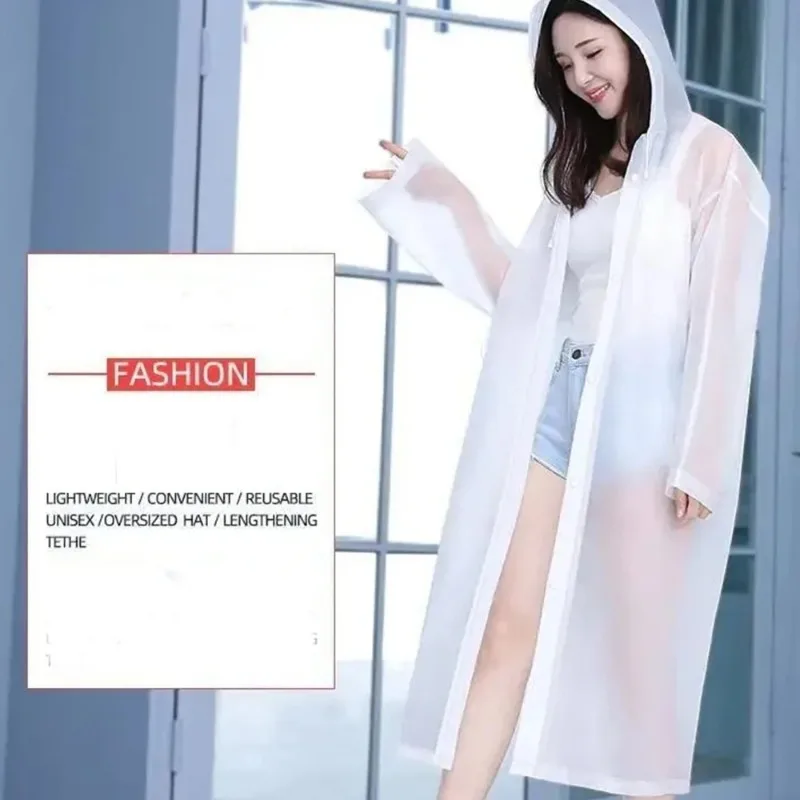 1Pc Reusable Rain Ponchos Raincoats with Drawstring Hood raincoat poncho