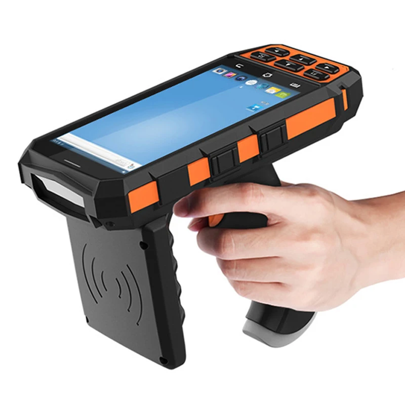 RUGLINE Industrial Rugged Handheld Device Android 7.0 OS Portable Barcode Scanner UHF RFID Reader 1D 2D Barcode Scanner