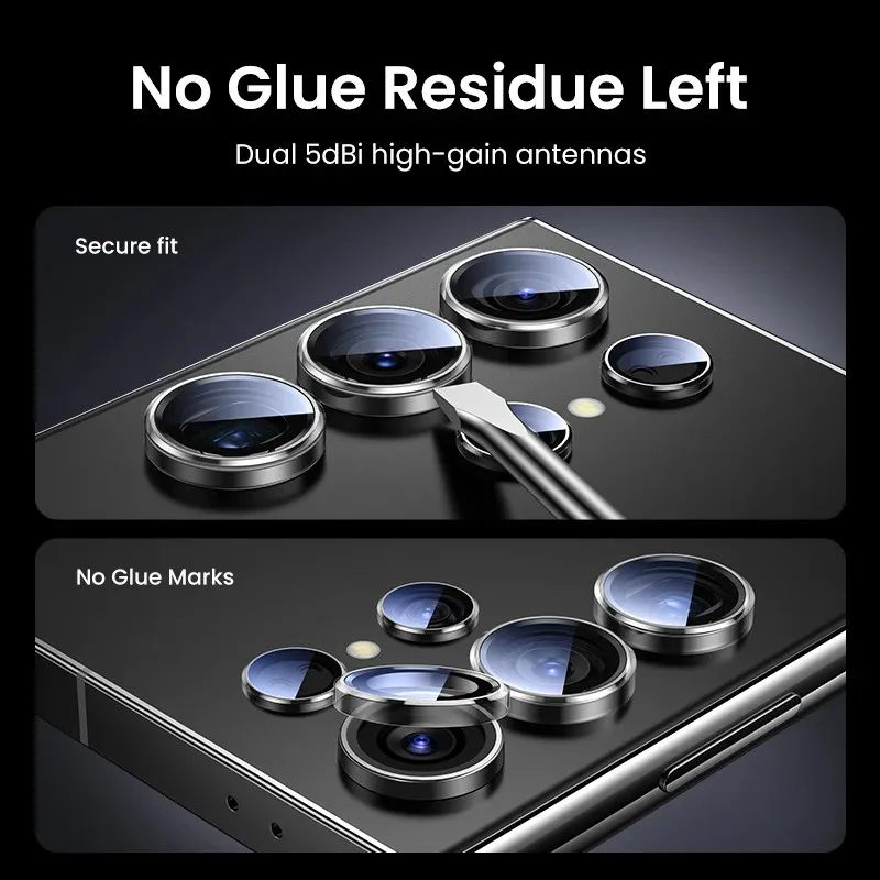 Premium Metal Camera Lens Protector Glass with Ring