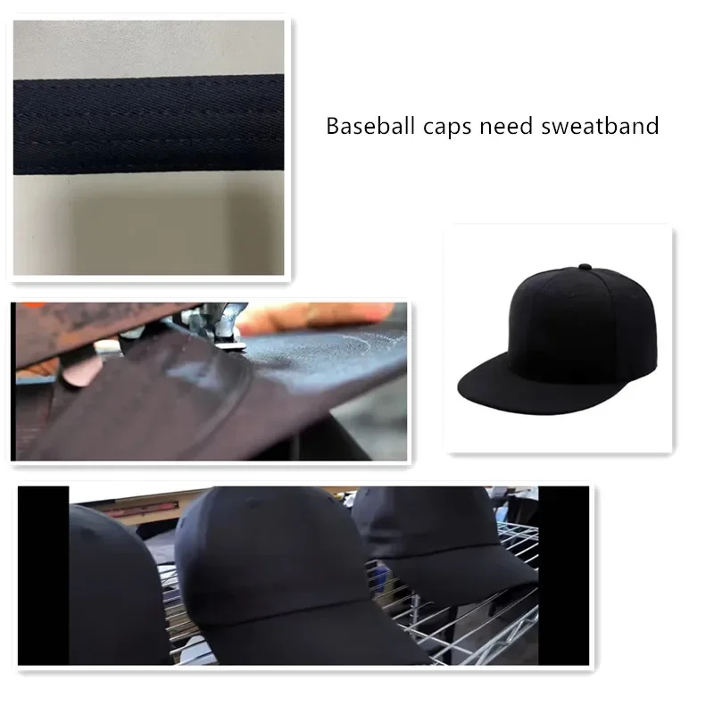 10 meters Cap's Cotton Bands  Four Lines Sweatband 60M Hat Accessories Pure Cotton Sweatband Tape for Baseball Caps Hat 2