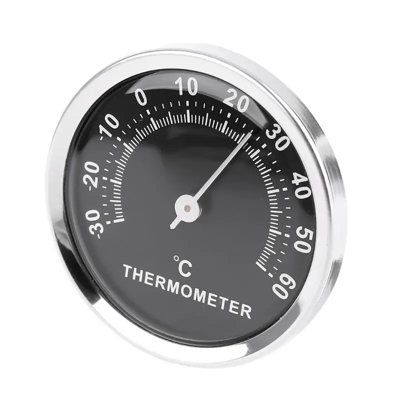 Tragbares Mini Auto Temperaturmessgerät aus Edelstahl Thermometer Schwarz