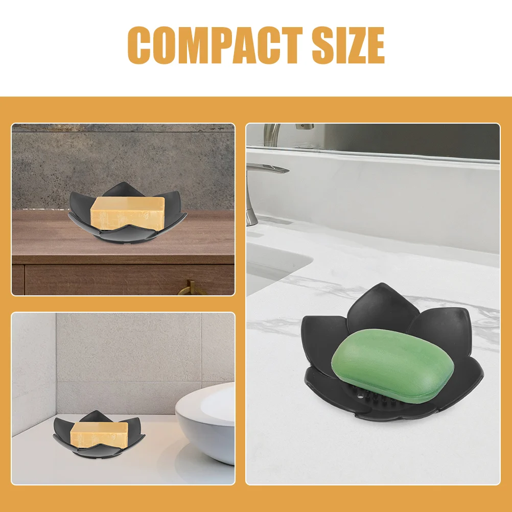 2 Portasapone In Silicone Autodrenante - Design Pieghevole Per Bagno E Cucina - Nero