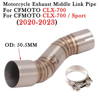 Slip On For CFMOTO CLX-700 CLX700 Sport 2020 2021 2022 2023 Motorcycle Exhaust Escape Moto Modify Muffler 51MM Middle Link Pipe