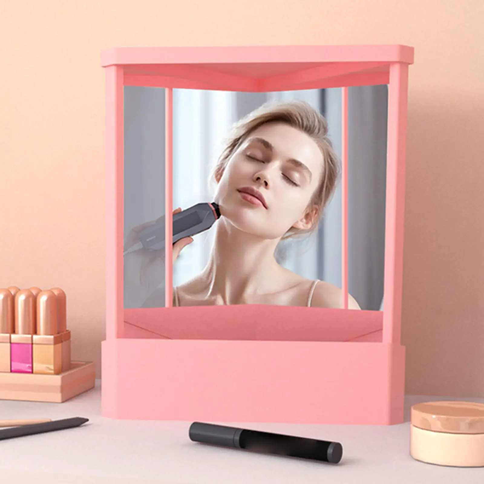 Non Reversing Cosmetic Mirror for Desktop