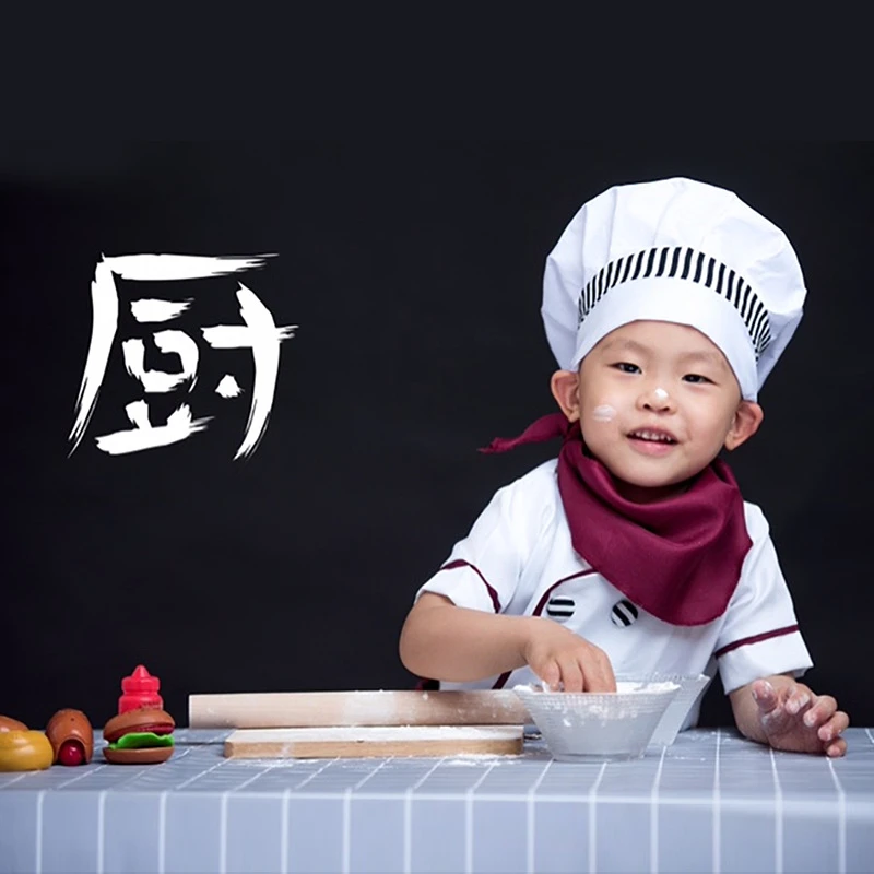 Chef Uniform For Kids Cook Jackets Halloween Costume For Boys Girls Kitchen Waiter Waitress Clothing Sets