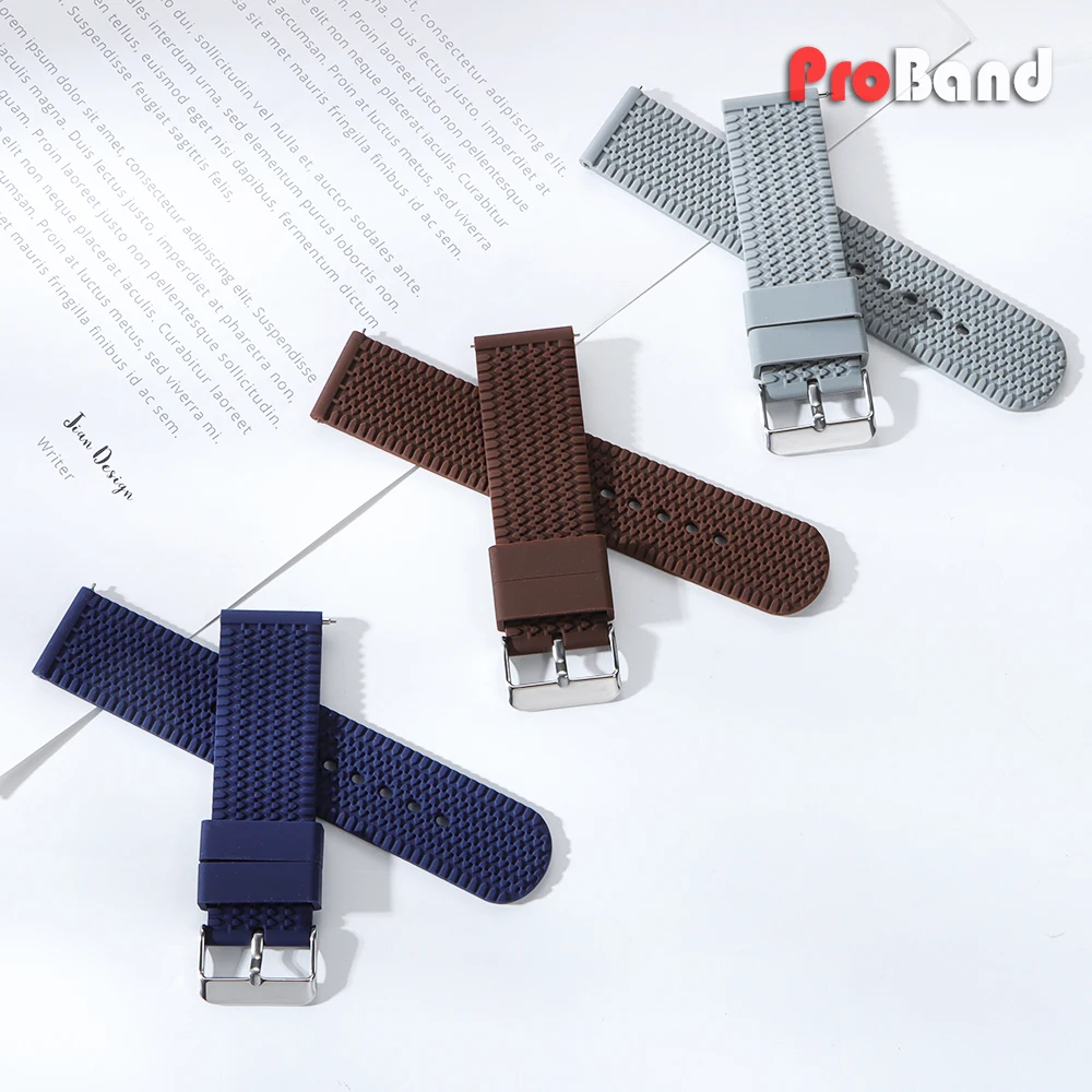 Men's Waterproof Soft Rubber Sport Watch Band Bracelet in Durable Silicone