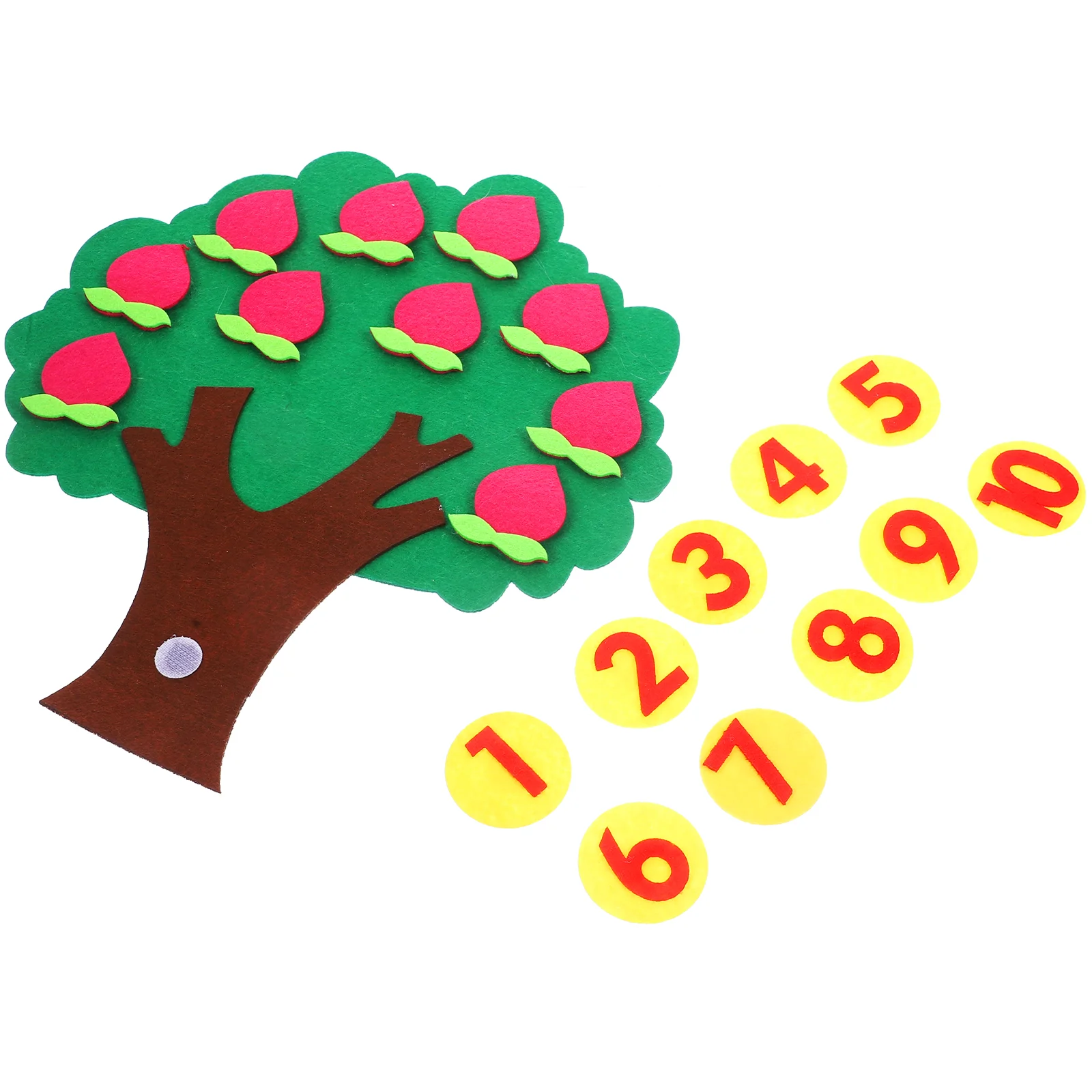 유치원 교실에서 덧셈 및 뺄셈 교육용 펠트 배나무 수학 게임, 숫자 1-10