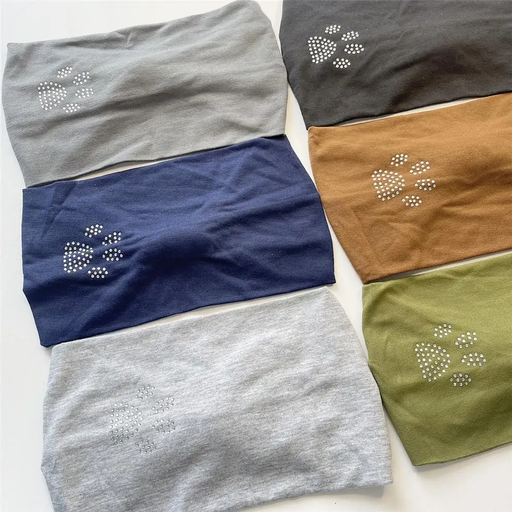 Outdoor Fashion Wide Rhinestone Headband Trendy Stretchy Solid Color Turban Embellished Versatile Headwrap for Women