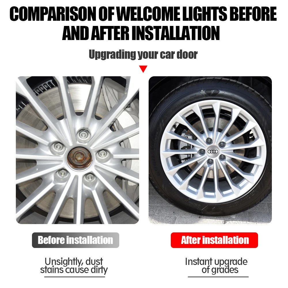 56/60/65/68mm 4PC Car Wheel Center Cap Decorative Decal Accessories Audi SLINE RS A1 A2 A3 A4 A5 A8 Q1 Q2 Q3 Q4 TT S QUATTRO wheel hub caps