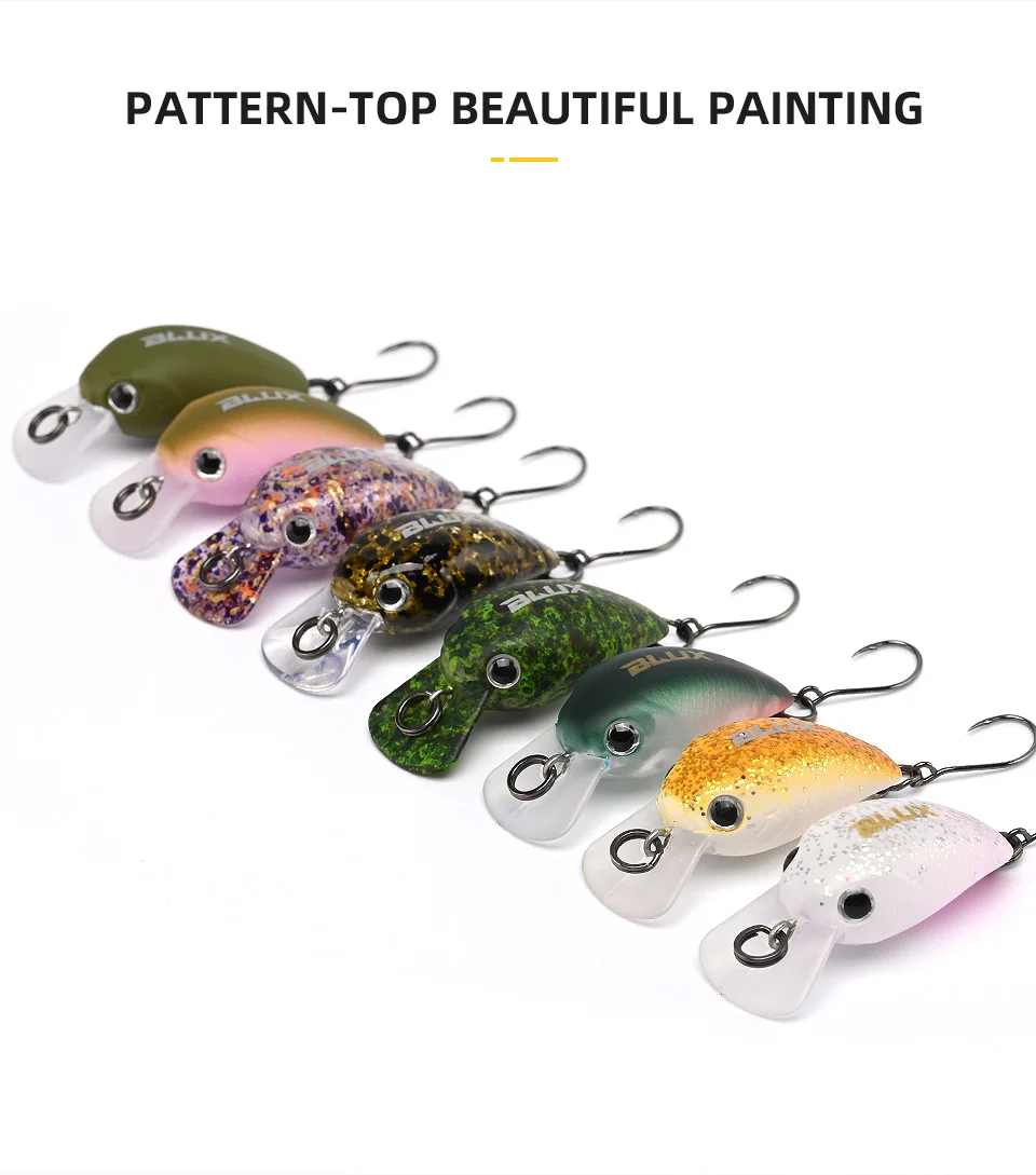 BLUX JUMP 1,9g 25mm Mini Crankbait Wobbler Forelle Angeln Locken Süßwasser Minnow Kurbel Künstliche Harten Köder Angelgerät – Detail 6