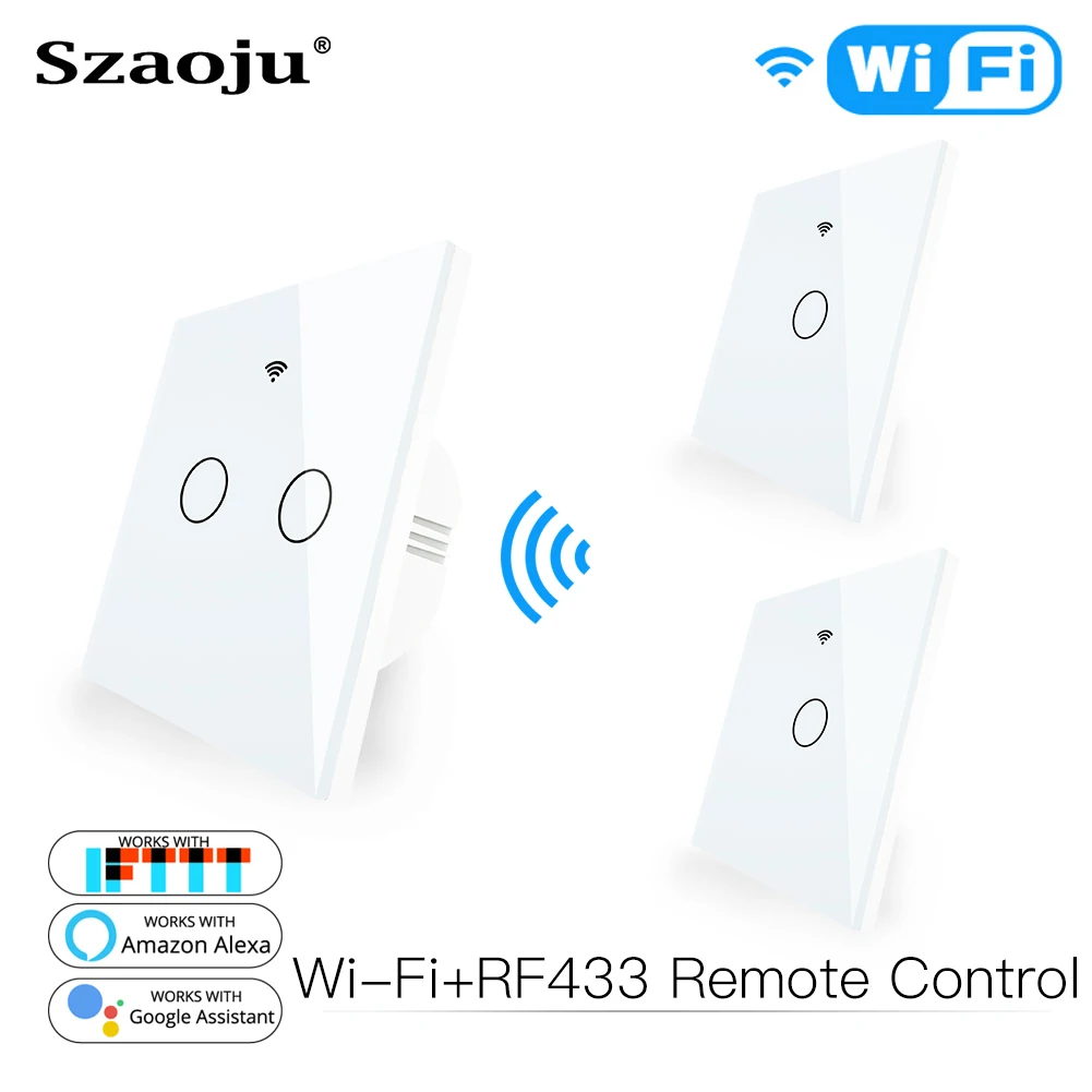 Szaoju WiFi 2 Way Touch Sensor Smart Switch RF433 Transmitter Wall
