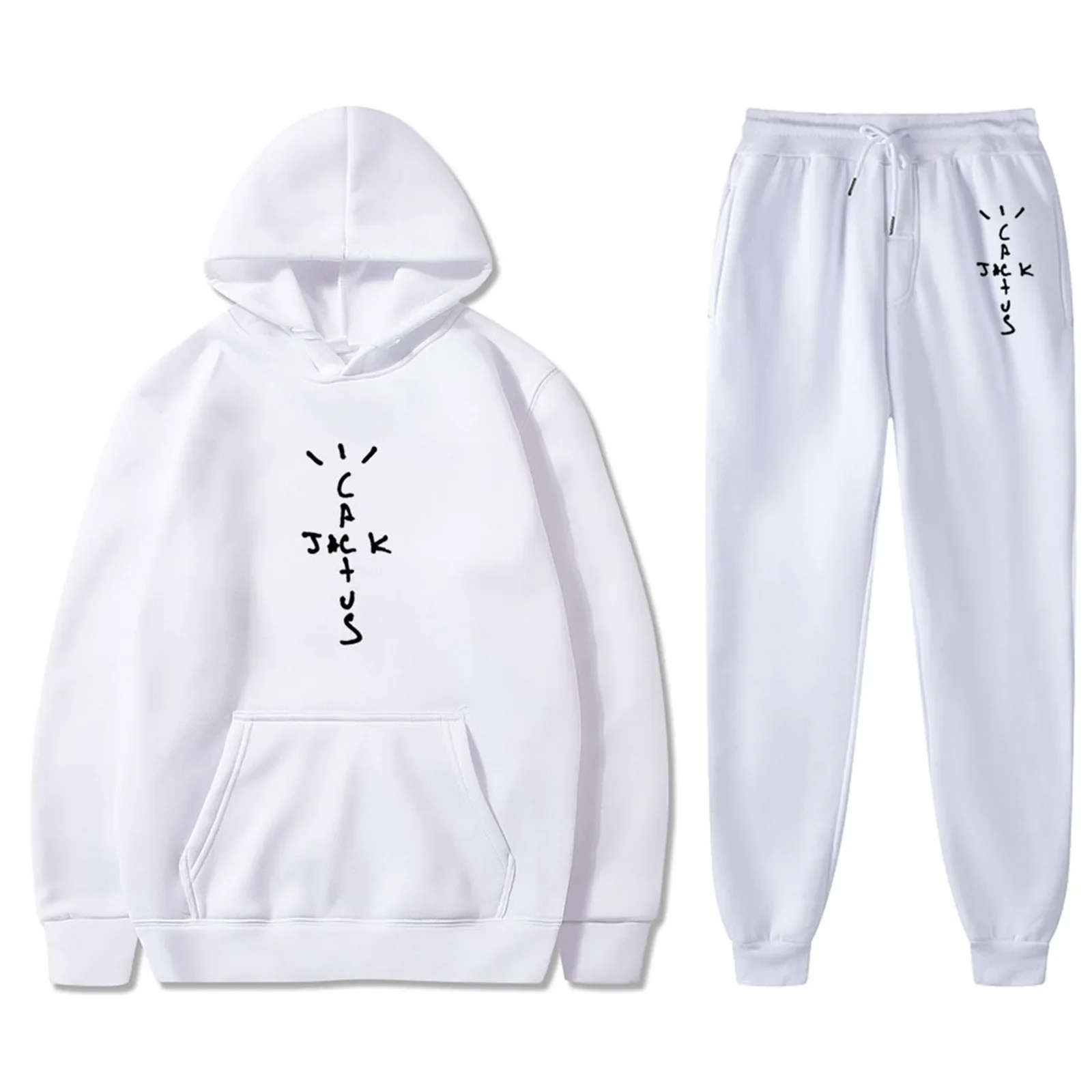 2023 New Fashion Loose Fit Men's and Women's Casual Hooded Sweater Set Trend 2