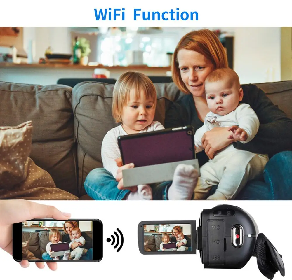 48MP Video Camera 4K CameraVlogging 48 Million Pixels Recorder WIFI NightShot Cam Time-lapse Touch Screen Camcorder For Youbute