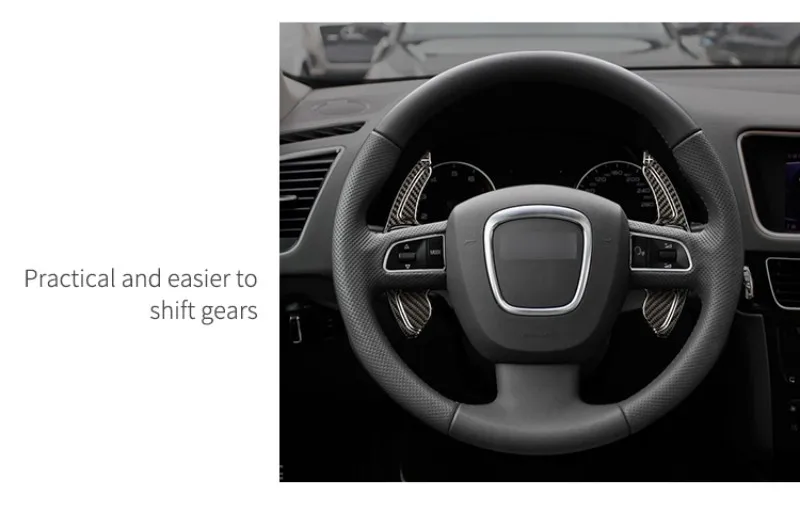 T-carbon Real Carbon Fiber Steering Wheel Paddle Shift Extension Shifters For Audi A5 A6 A8 S8 S5 S6 Q5 RS6 Q7