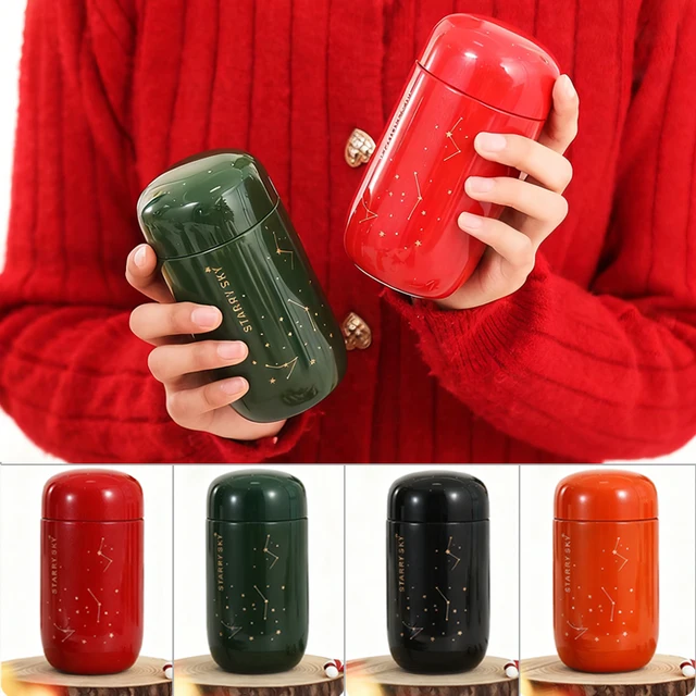 Thermos Bottle Starry Sky Mini Small Capacity Leakproof Coffee Mug Stainless Steel Vacuum Flask 200ML Water Bottle Coffee Cup