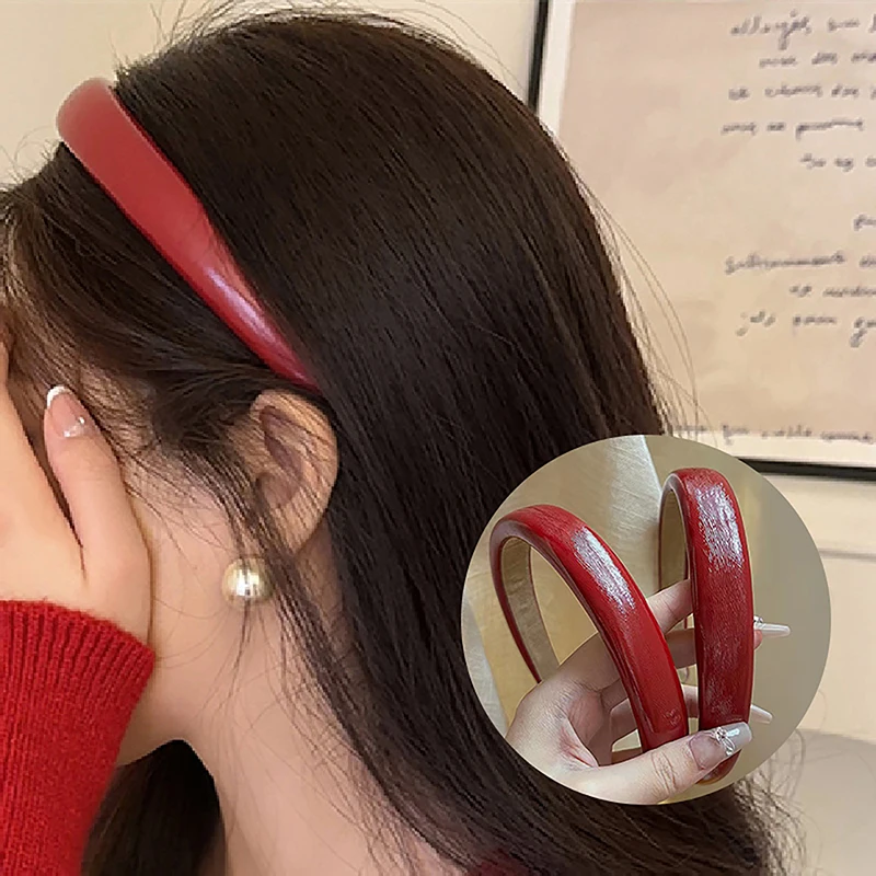 Fascia Per Capelli Con Fiori Di Rosa In Tessuto - Accessorio Elegante Per Donne E Ragazze - Colore Rosso Scuro (Deep Red) - 2
