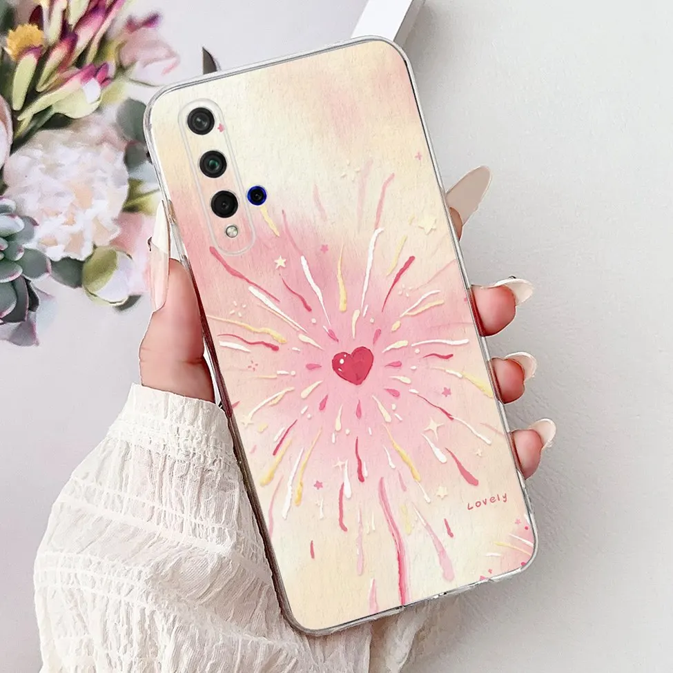 Cute Cat & Floral Design Phone Case for Huawei Honor 20/Nova 5T