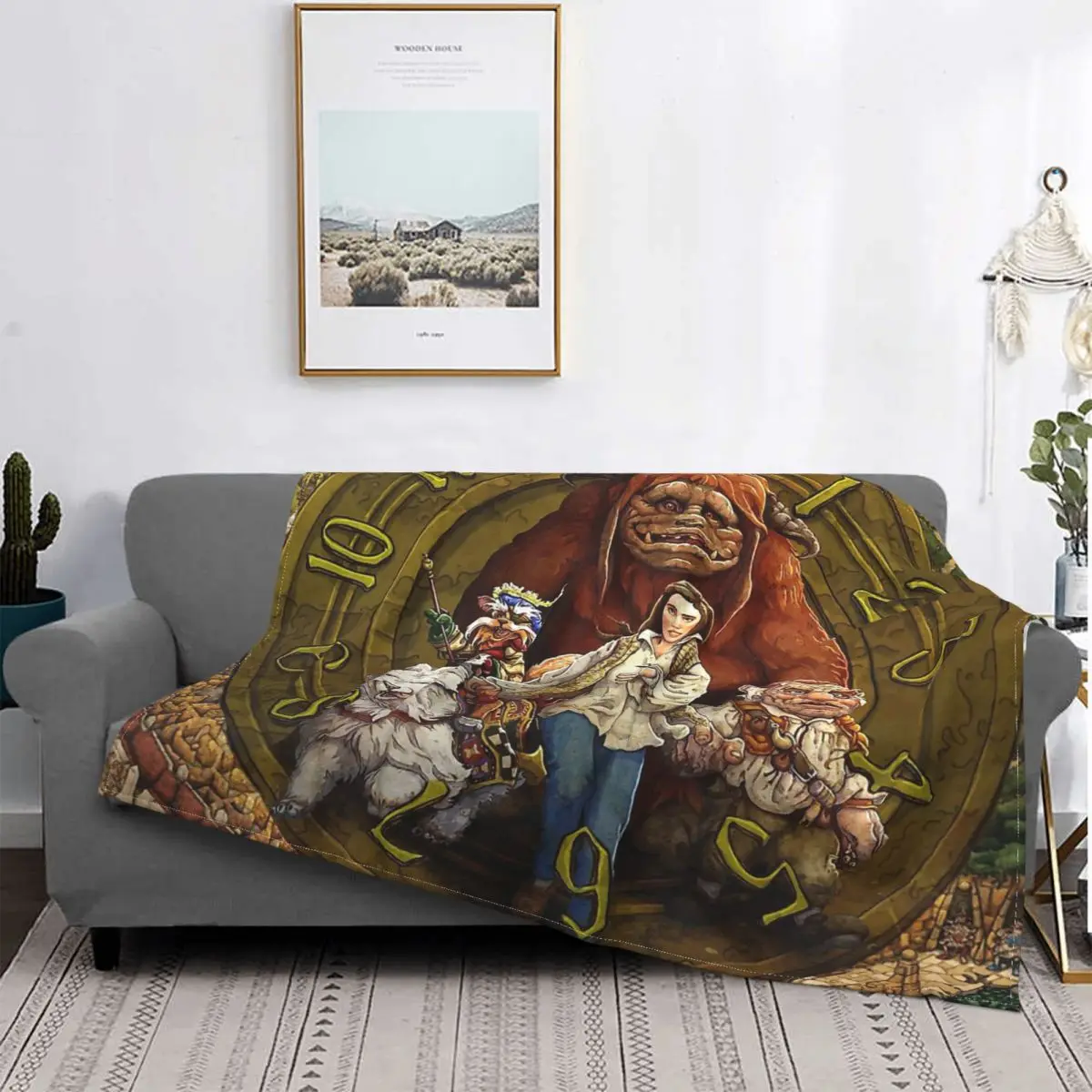 Labyrinth Jareth Film Blanket Flannel Decoration Clock Portable Home Bedspread 1