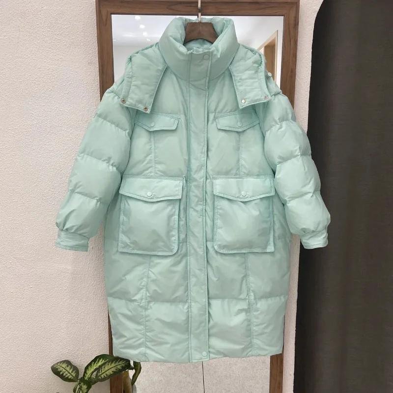 2023 New Down Cotton Coat Women Mid Length Coat Cotton Coat Fashion Loose Cotton Coat Women Winter Jacket Women Coat