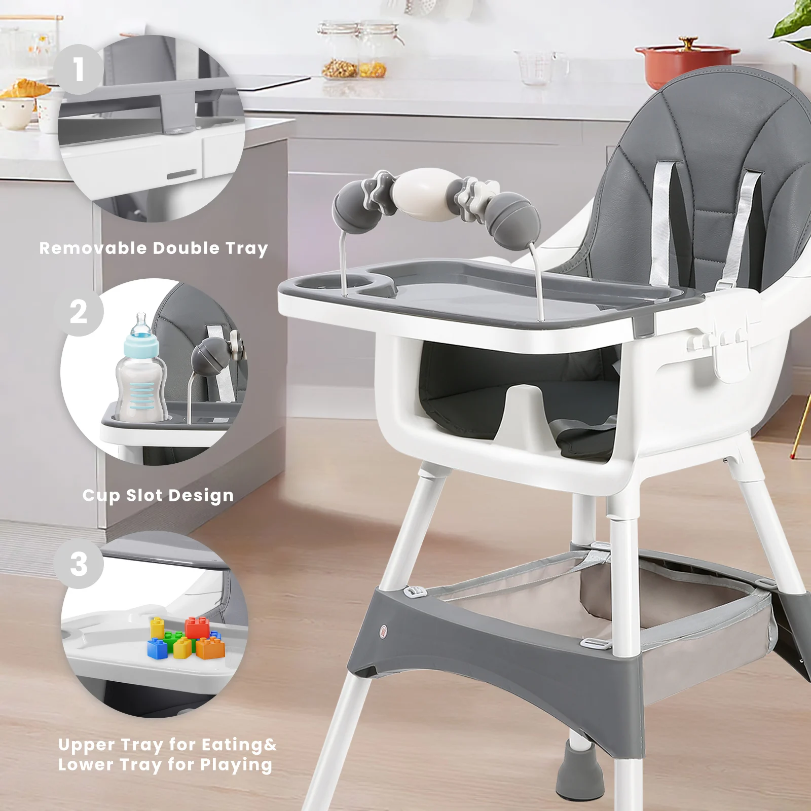 Convertible Portable Baby High Chair 6
