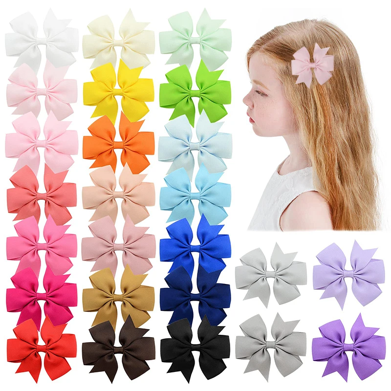 

Xugar 2Pcs 3inch Bows Hairpins For Baby Girls Grosgrain Ribbon Hair Clips Toddler Barrettes Kids Headwear Teens Hair Accessories