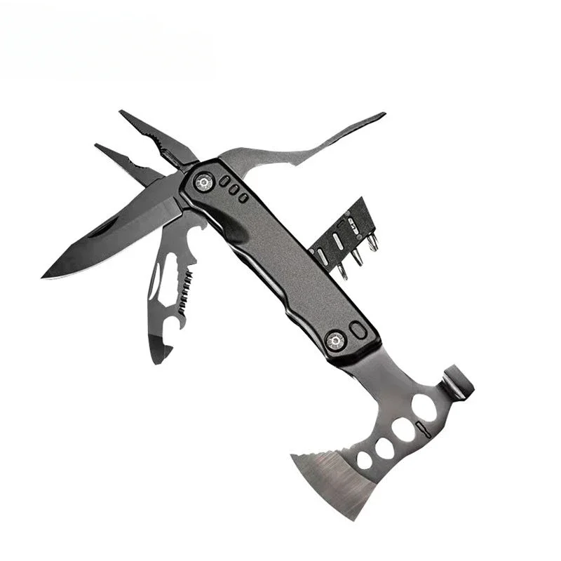 Outdoor camping emergency multifunctional sheep horn hammer, car mounted pliers, wrench integrated portable safety escape
