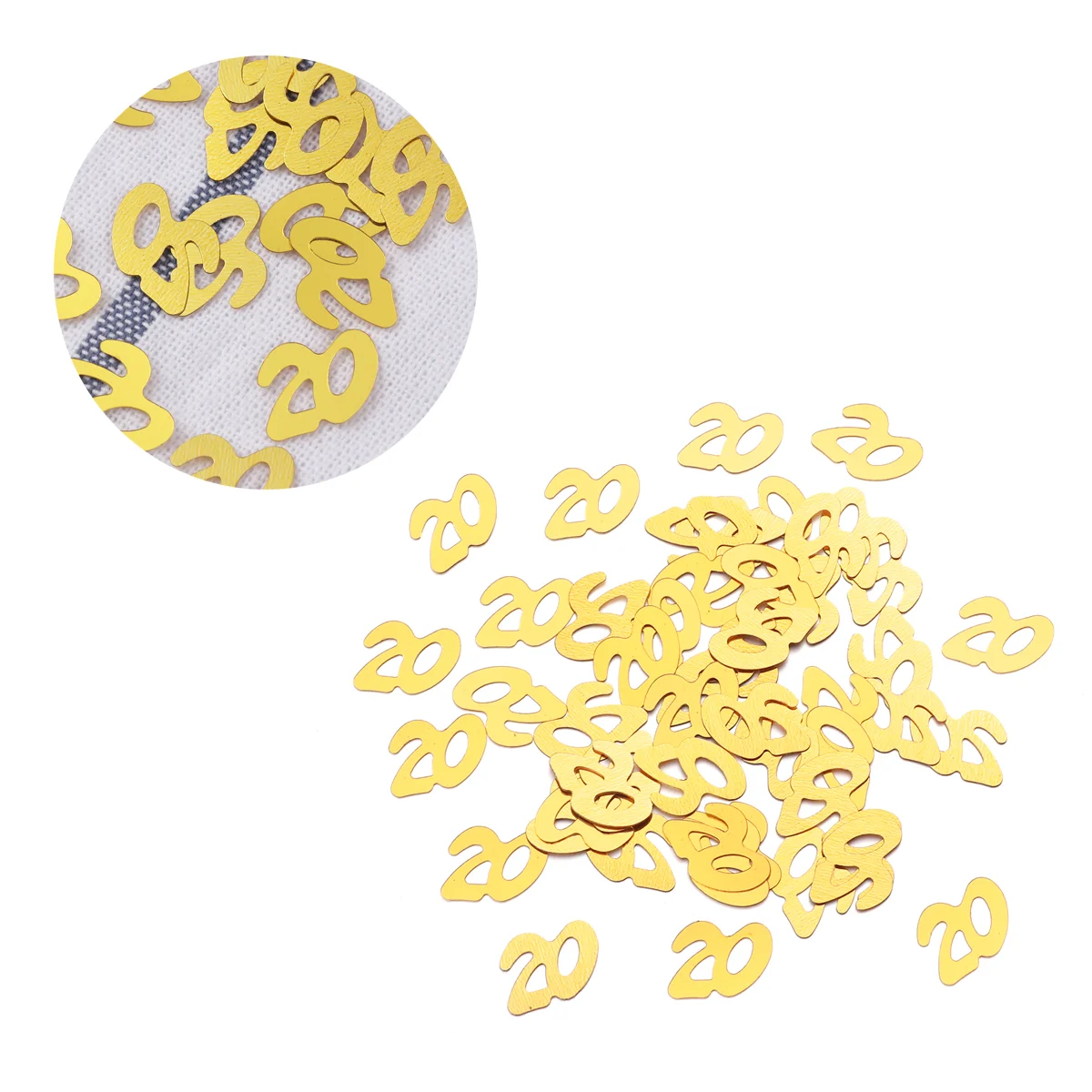 

1200pcs 20 Glitter Paper Table 20th Birthday Anniversary Party Decoration Golden