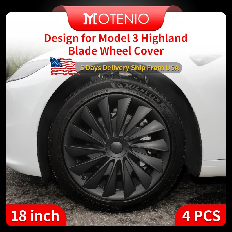 WheelCoverModel3HighlandDesignforTesla18InchHubcap4PCS
