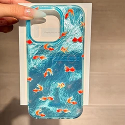 Blue Ocean Red Carp Vortex Pattern Silicone Phone Case, Soft Cover for 7 8 SE2 SE3 (1)