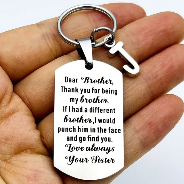 Portachiavi Personalizzato Per Fratello - Regalo Compleanno Con Incisione Speciale - Acciaio Inossidabile