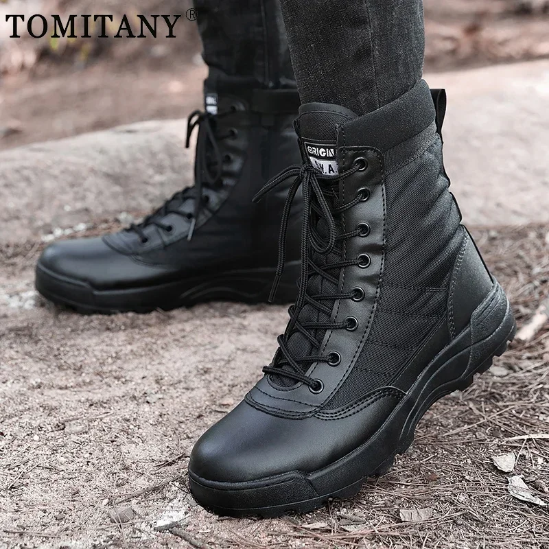 Botas de combate para hombre, botines de camuflaje para hombre