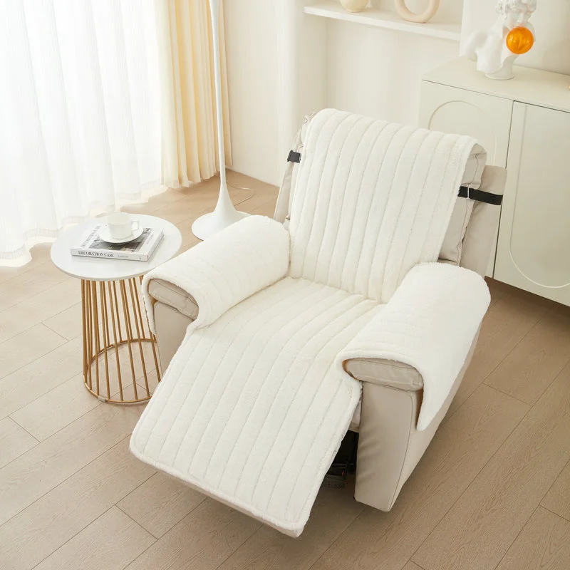 

Solid Flannel Recliner Sofa Cover Non-SlipThicken Armchair Sofa SlipCover Super Soft Relax Lazy Boy Couch Cushion Living Room