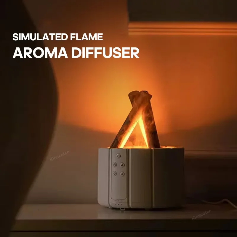 Flame humidifier SPA office essential oil diffuser silent living room large room home campfire aromatherapy machine