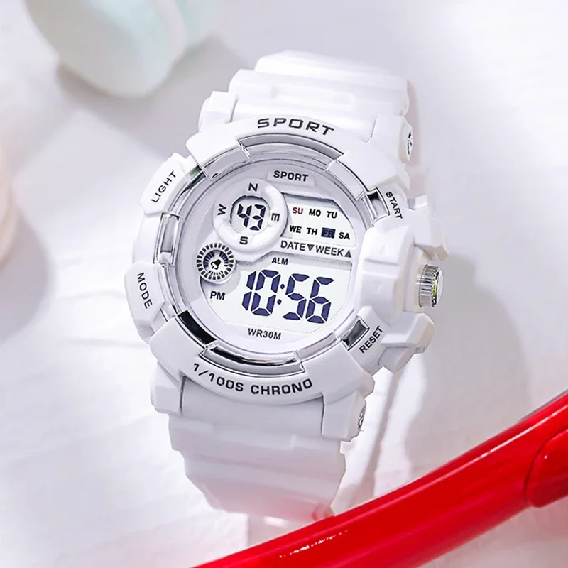 YIKAZE Kids Watches Fashion Luminous Waterproof Alarm Clock Watches Boys and Girls Student Smart LED Electronic Watch Child Gift