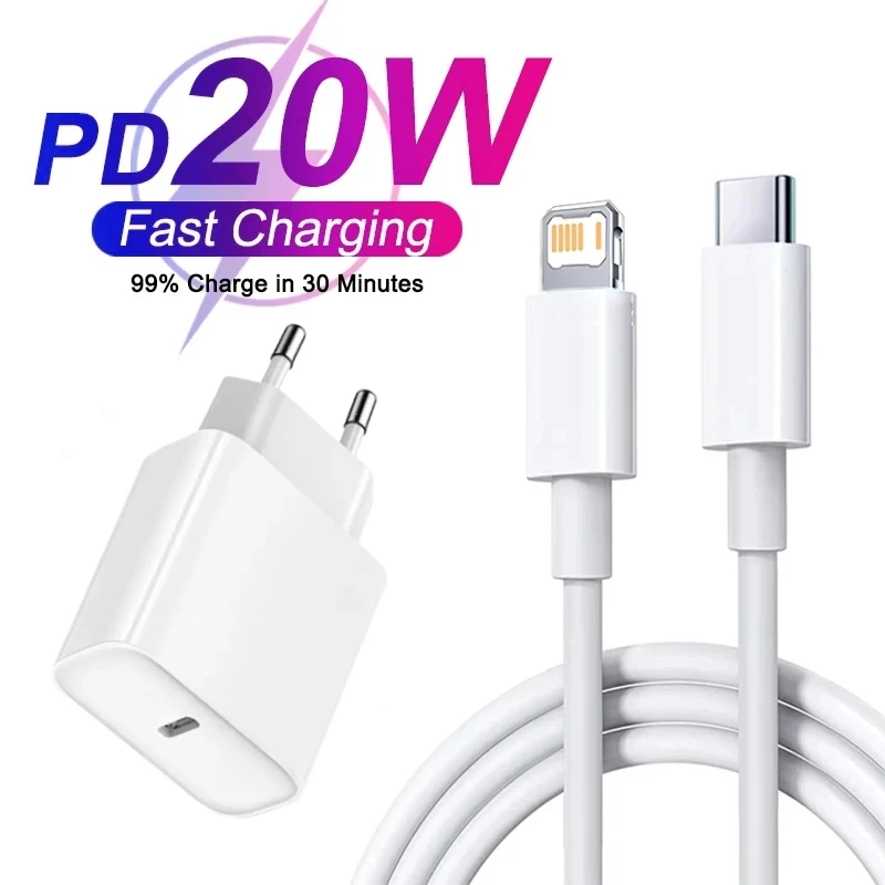

Зарядное устройство PD 20 Вт для Apple iPhone 14, 13, 12, 11 Pro Max Mini, 7, 8 Plus, кабель XR Type-C, шнур для быстрой зарядки и передачи данных, аксессуары для телефона