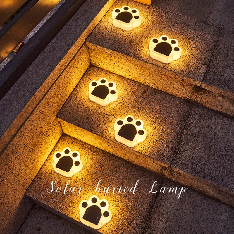 Garden Decoration Lamps Solar Bear Paw Light Solar Battery Charging Waterproof Underground Landscape Pathway Yard Garden