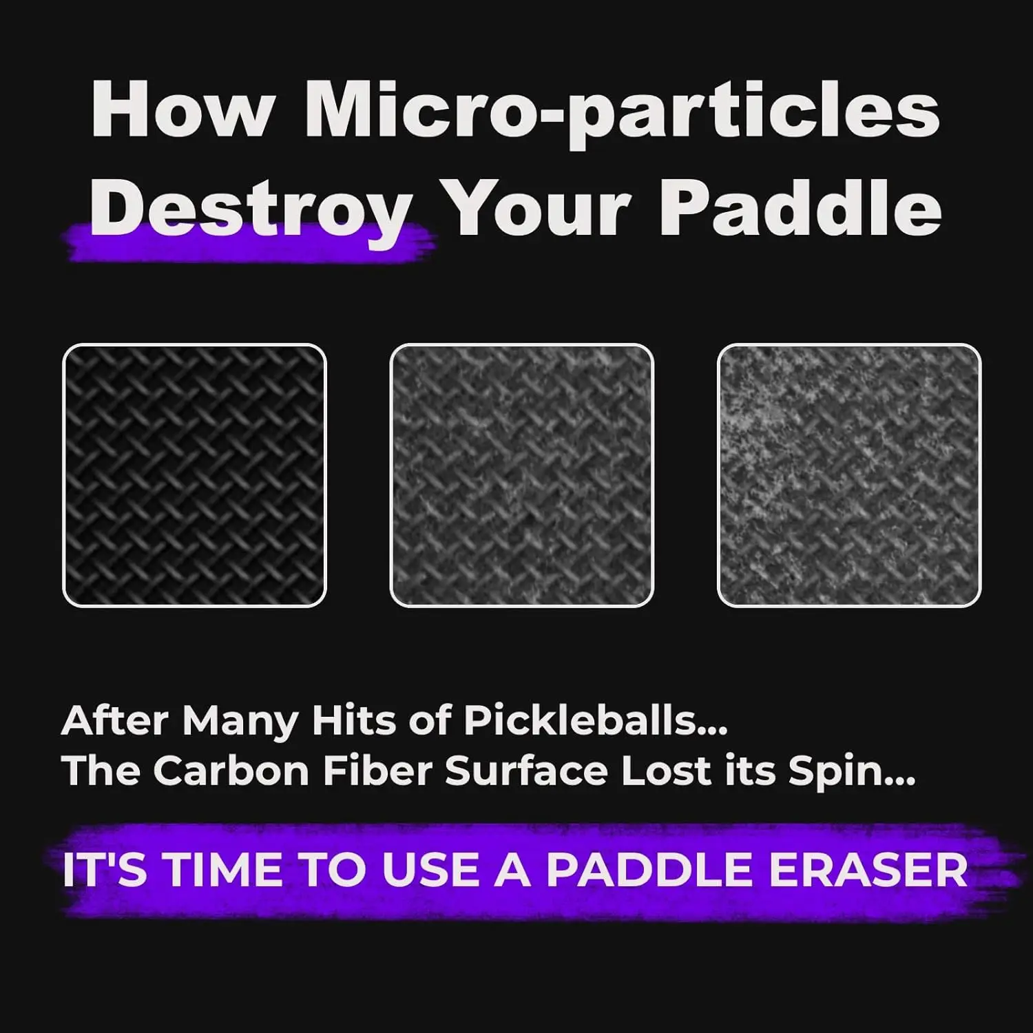 Pickleball Paddle Eraser 1~2Pcs Carbon Fiber Pickleball Paddle Cleaner Remove Residue Scratches Quick Effective Racket Eraser