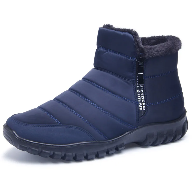 Men Boots Lightweight Winter Shoes for Men Snow Boots Waterproof Winter Footwear Plus Size 45 Slip on Unisex Ankle