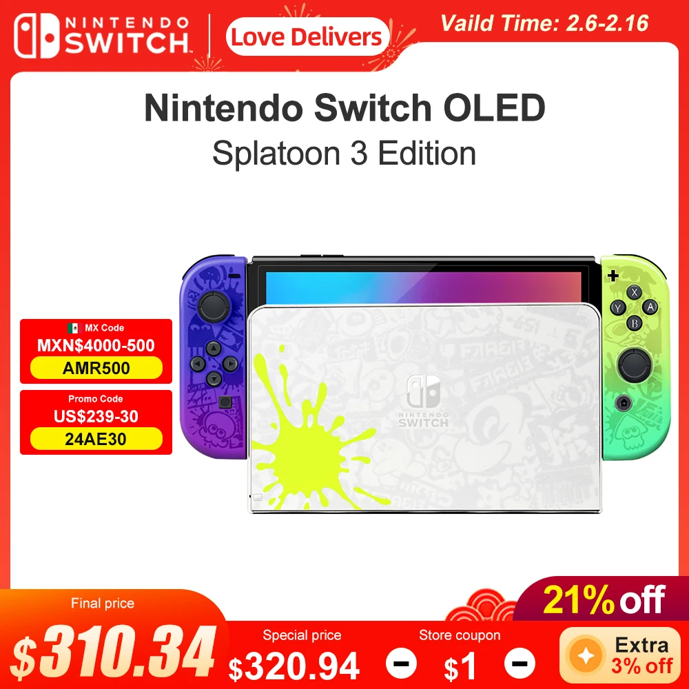 Nintendo Switch Oled Console Di Gioco Splatoon 3 Joy Con Version Set E Combinazione Standard Opzionali A Più Colori Disponibili