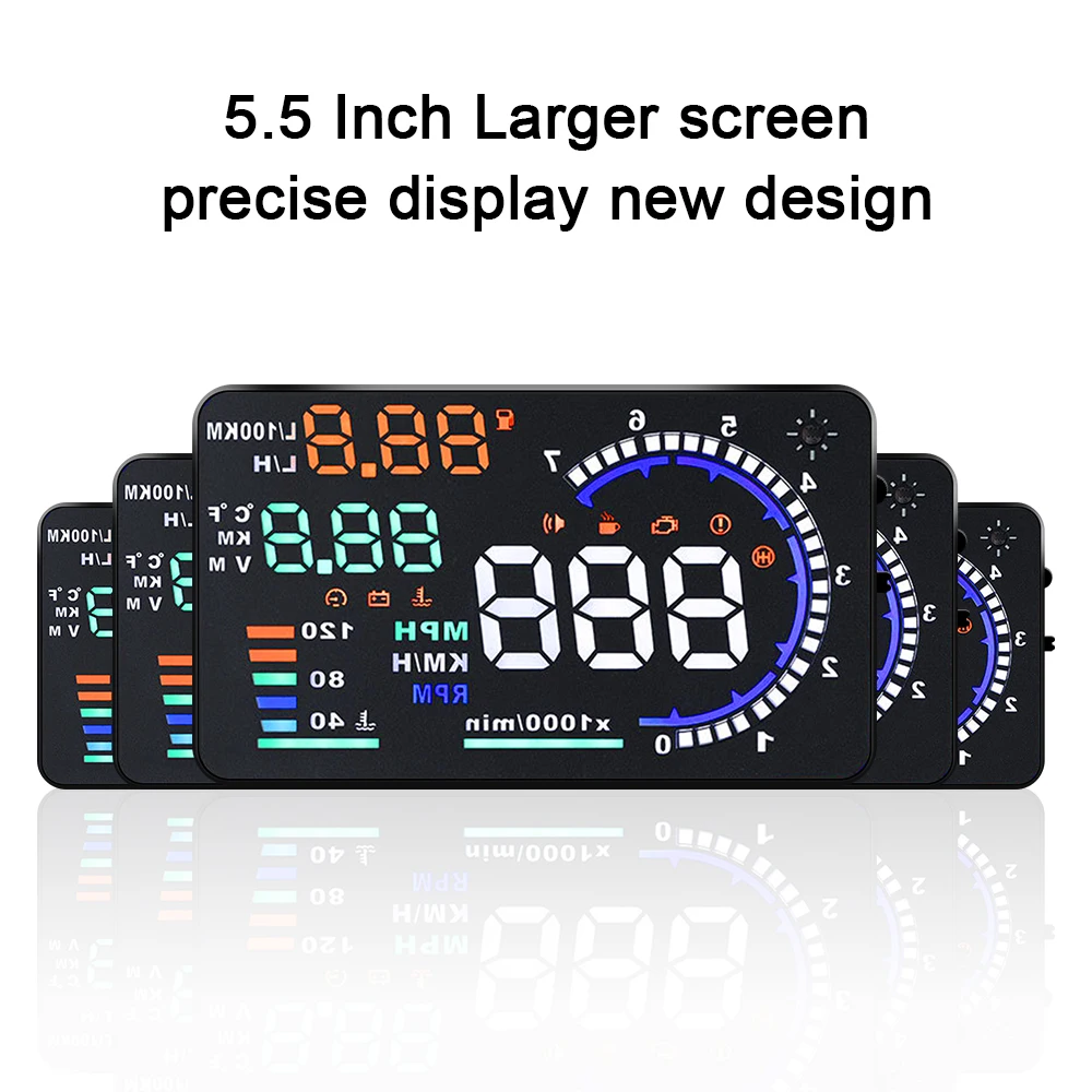 X6 A8 HUD ڵ  ÷, OBD2 LED  ,  溸 ӵ, RPM  ,  Һ