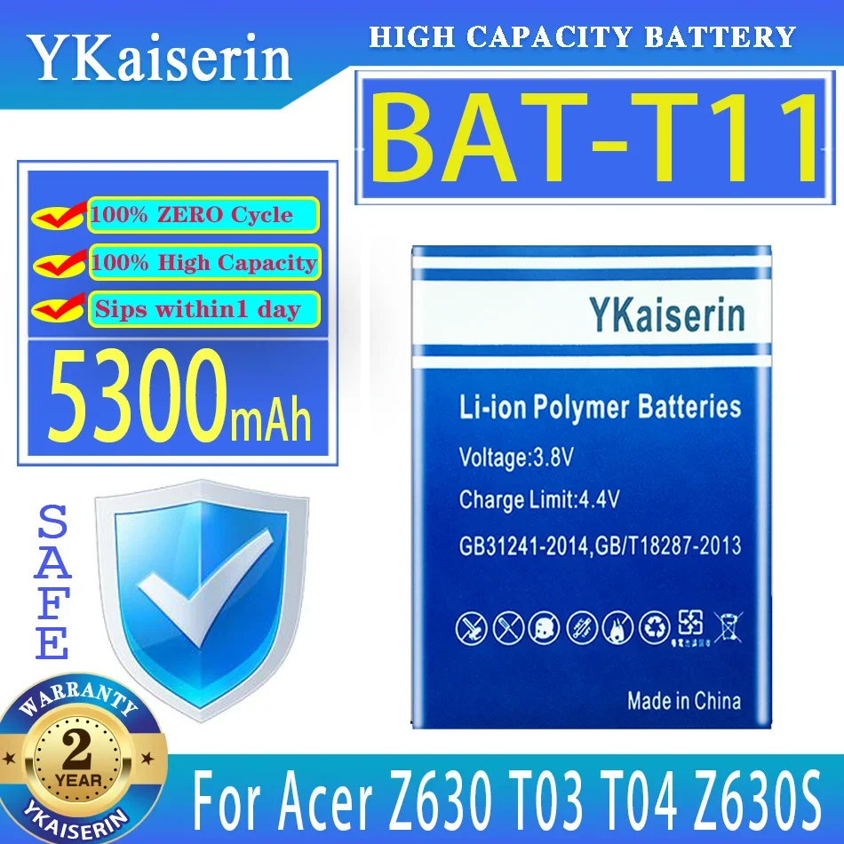 Ykaiserin Batteria Bat-T11 Batt11 5300Mah Per Acer Liquid T03 T04 Z630 Z630S Cellulare Bateria