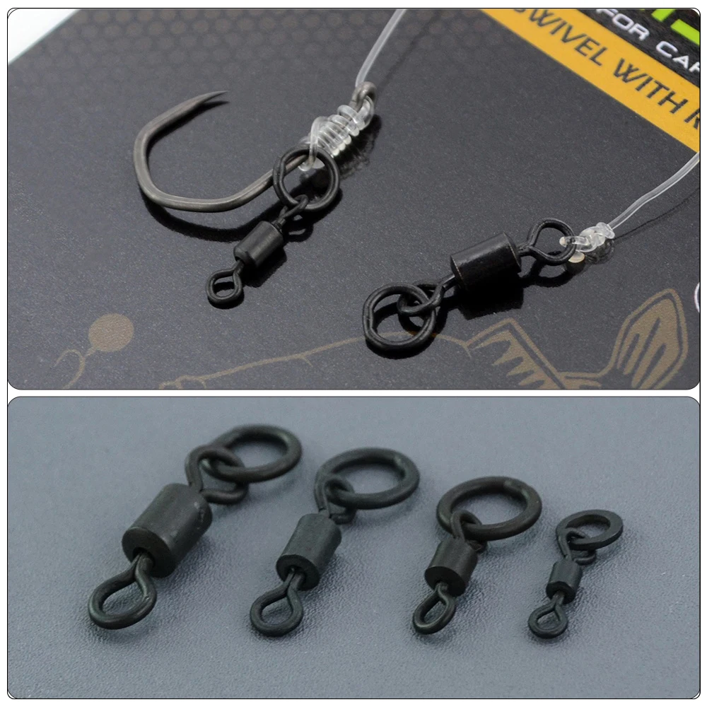Hirisi 20 Stück Karpfenangeln Wirbel Snaps mit massivem Ring Schnellwechsel Angelhaken Wirbel Hochwertiges Angelzubehör Neu – Detail 5