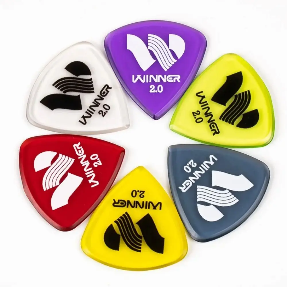 Professional 6 Pcs Winner Guitar Picks Large Triangular 2.0MM Thick Triangle Picks Anti-Slip Guitar Parts Electric Guitar