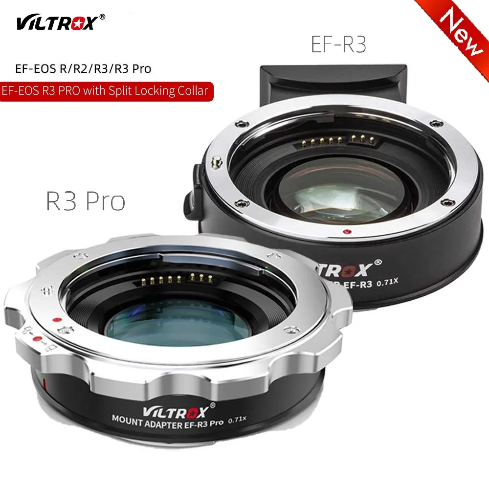 

VILTROX EF-R3 Pro Lens Mount Adapter 0.71x Speed Booster Compatible for Canon EF Lens to RF Mount Camera RP R3 R5 R6 EOS C70