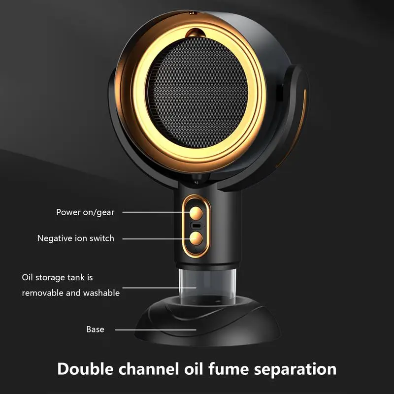 Portable Range Hood For Cooking Kitchen Hoods Table Range Hood Desk Top 2 Speed Exhaust Fan Retractable Negative Ion Air